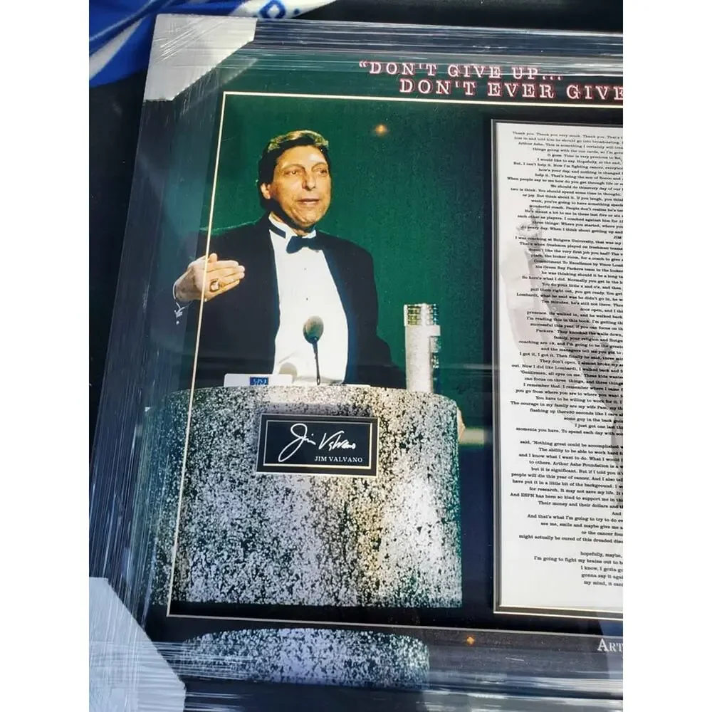 Jim Valvano Arthur Ashe Courage Award Wall Plaque - New/Unused 28
